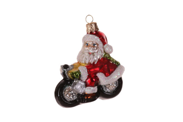 Weihnachtsmann auf Motorrad